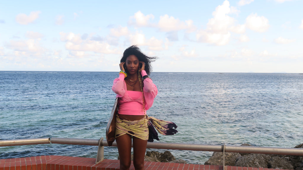 set 2 pieces - rose fluo