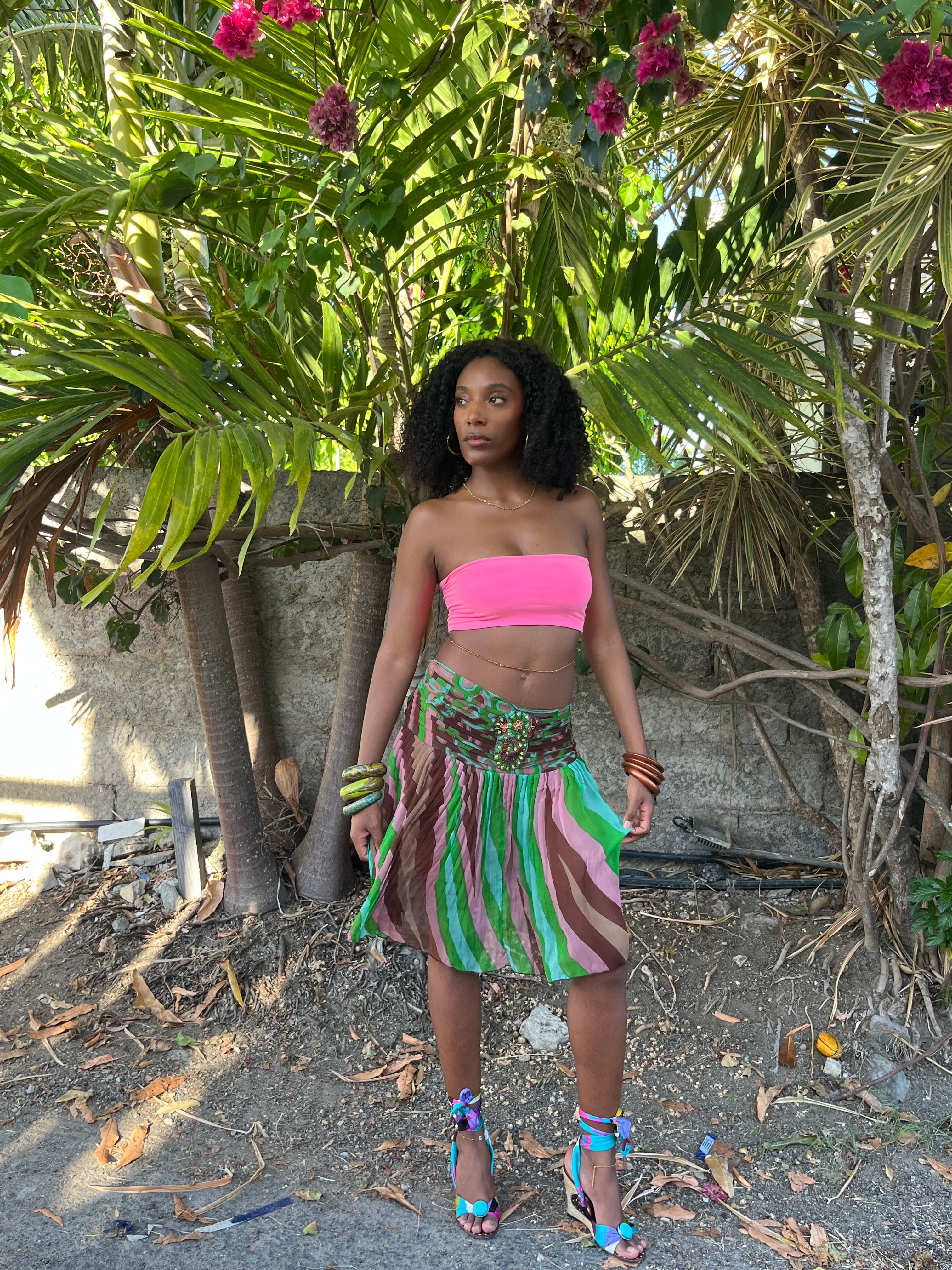 set 2 pieces - rose fluo