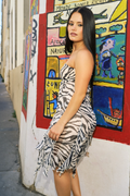 zebra bustier dress