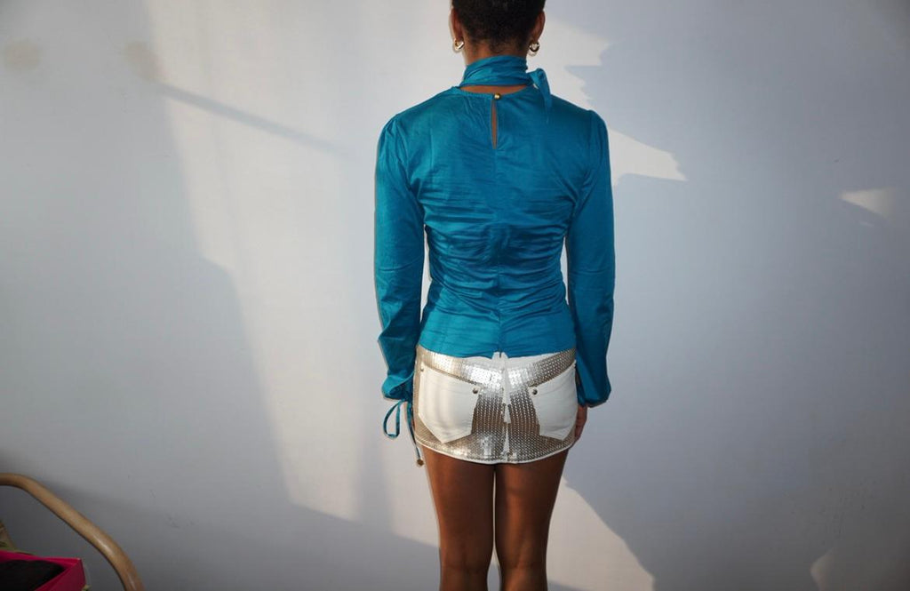 top bleu turquoise
