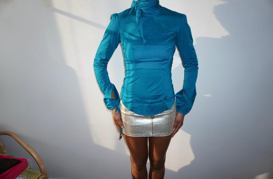 top bleu turquoise