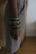 bracelets vert effet marbre - lot de 3
